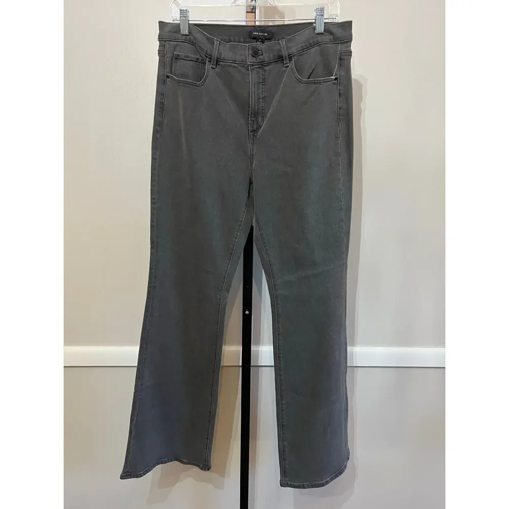 Ann Taylor The Boot Jeans Womens 10 Gray Mid Rise Bootcut Denim NWT - Picture 2 of 8
